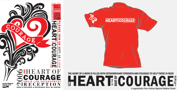 Shirt Design / display design / Facility Launch - Health First Heart Center 
